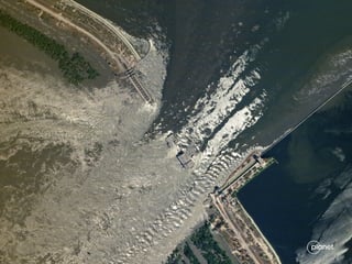 Picture of Kakhovka dam collapse