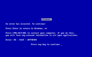 Picture of Blue screen of death