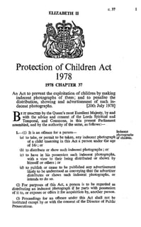 Picture of Protection of Children Act 1978