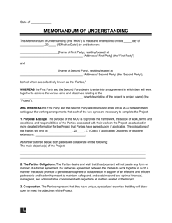 Picture of Memorandum of understanding