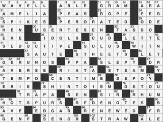 Picture of The New York Times crossword puzzle