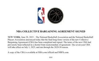 Picture of NBA Collective Bargaining Agreement