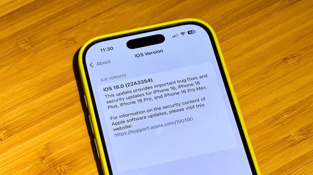 Go ahead and get your iPhone 16 up to date with iOS 18.0 (22A3354).
