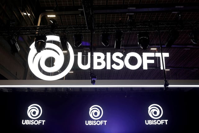 The UbiSoft Entertainment logo is seen at the Paris Games Week (PGW), a trade fair for video games in Paris, France, October 29, 2019. REUTERS/Benoit Tessier/File Photo