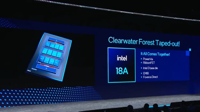 An image about Intel's next-gen Xeon 'Clearwater Forest' CPU package spotted: the first Intel 18A chip