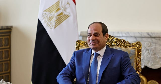 Egyptian President Abdel Fattah al-Sisi attends a meeting with French Foreign Minister Catherine Colonna in Cairo, Egypt on September 14, 2023. KHALED DESOUKI/Pool via REUTERS