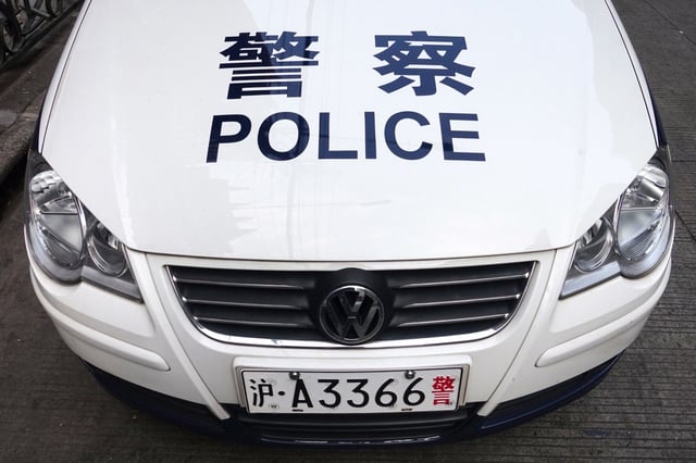 A police car in Shanghai, China, on Sept. 1, 2015.