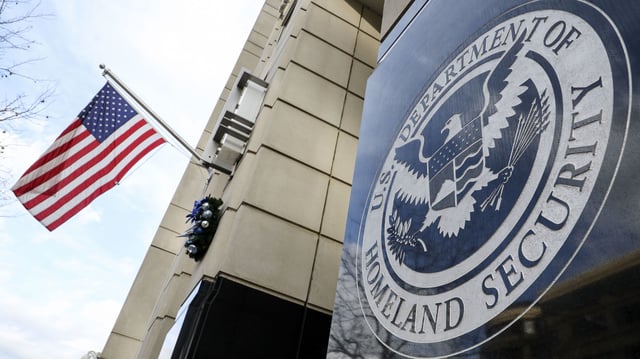 An exterior view of a US Department of Homeland Security building in Washington in January 2023.