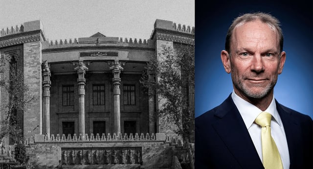Iran’s Foreign Ministry in Tehran; Australia's ambassador to Iran Ian McConville (Image: Supplied/DFAT)