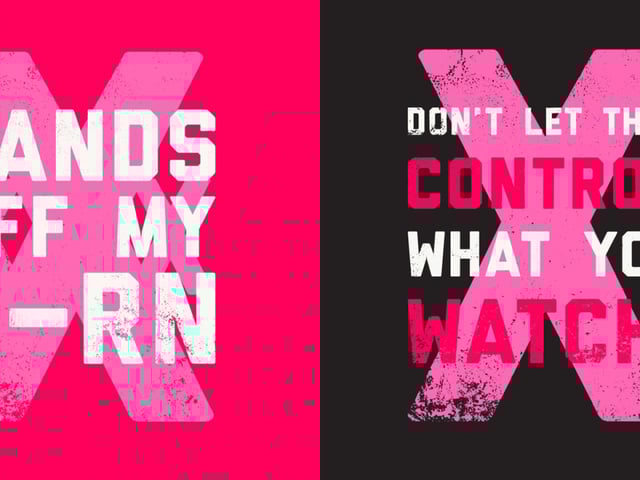 Sample ads from the anti-Project 2025 campaign.