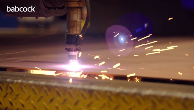 Screenshot from Babcock's video dedicated to the steel-cutting of the future HMS Formidable