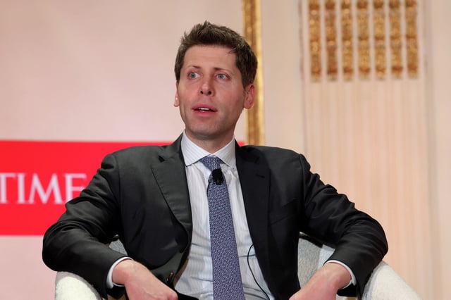 Sam Altman, CEO of OpenAI, speaks onstage at The Plaza Hotel on Dec. 12, 2023, in New York. 