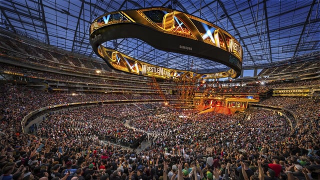 In this photo provided by WWE, Over 80,000 attend the first night of WrestleMania 39.