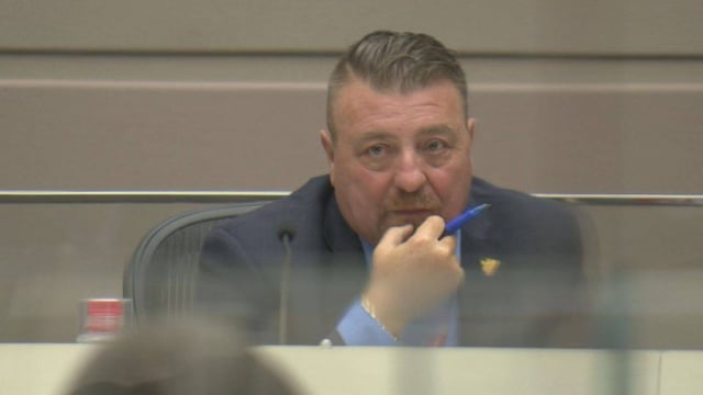 Former Calgary Coun. Joe Magliocca sits in a committee meeting.