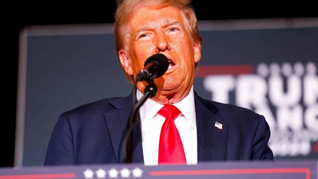 Republican presidential nominee, former U.S. President Donald Trump, speaks at a rally at the Gaylord Rockies Resort and Convention Center 
