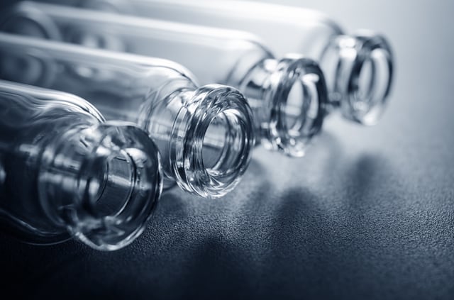Opened glass ampoules without cap.