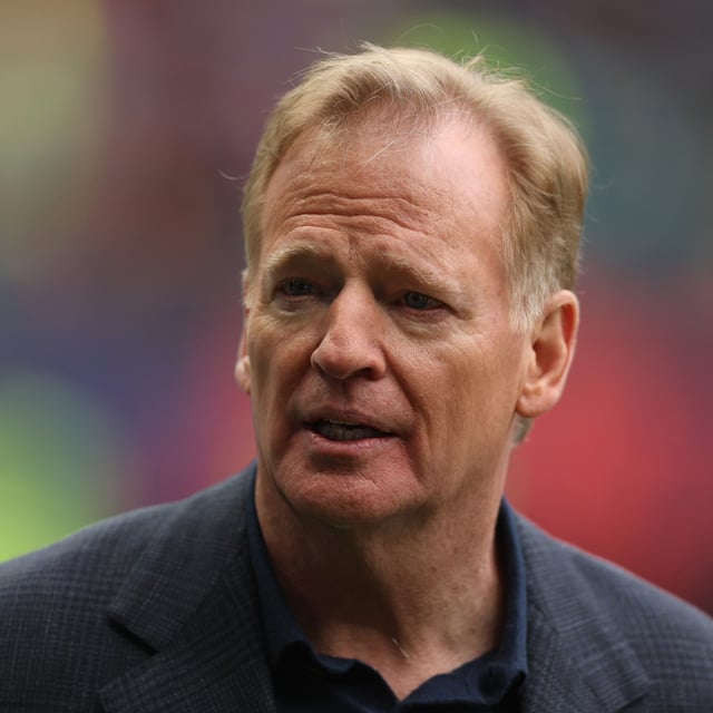 LONDON, ENGLAND - OCTOBER 13: Roger Goodell, Commissioner of the NFL looks on prior to the NFL match between Jacksonville Jaguars and Chicago Bears at Tottenham Hotspur Stadium on October 13, 2024 in London, England. Goodell seemed to hint that the Super Bowl could be played overseas.
