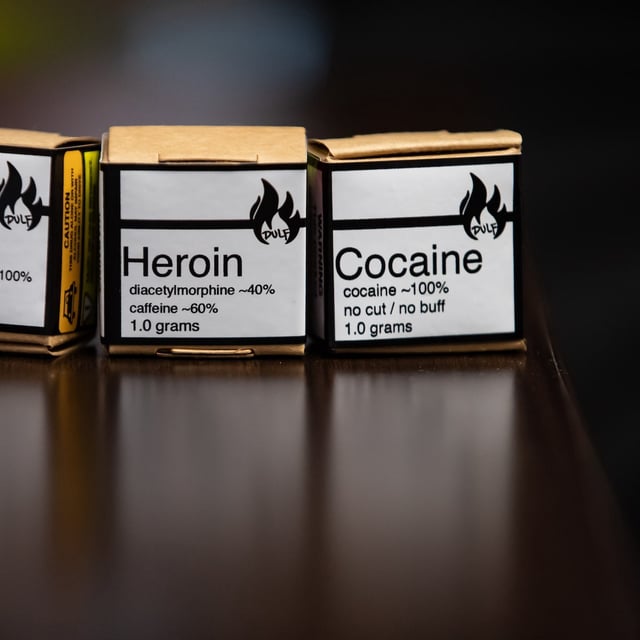 Methamphetamine, heroin and cocaine, from a safe supply handed out to drug users by the Vancouver Area Network of Drug Users, Drug User Liberation Front and Moms Stop the Harm, are displayed in Vancouver, B.C., Tuesday, Aug. 31, 2021. THE CANADIAN PRESS/Darryl Dyck