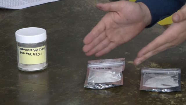 Heroin, cocaine and methamphetamine seen at the DULF compassion club on Thursday, Sept. 28, 2023. 