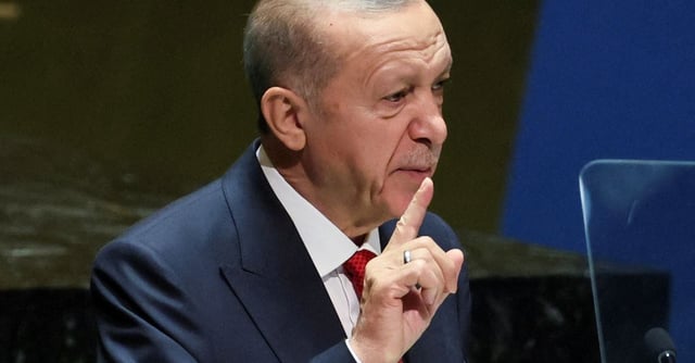 Turkey's President Tayyip Erdogan addresses the 78th Session of the U.N. General Assembly in New York City, U.S., September 19, 2023.  REUTERS/Brendan McDermid/File Photo