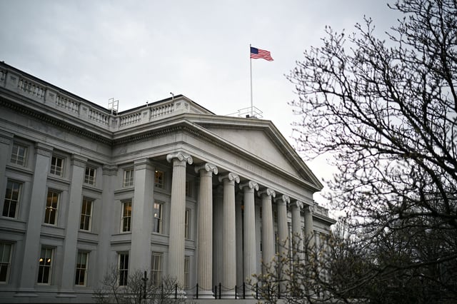 The US Department of Treasury in Washington, DC, on February 22, 2024.