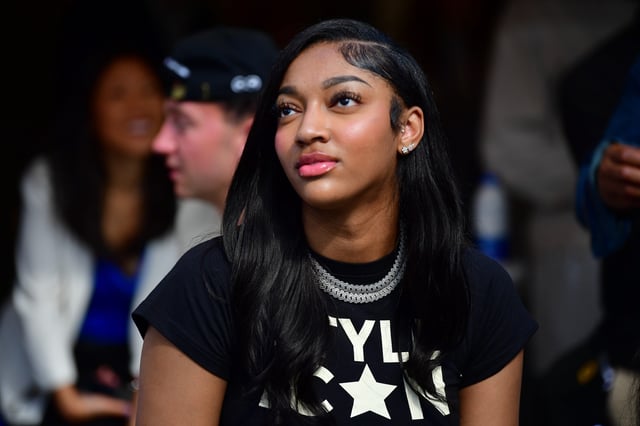 Chicago Sky forward Angel Reese attends an NFL game between the Los Angeles Rams and San Francisco 49ers on Sept. 22.