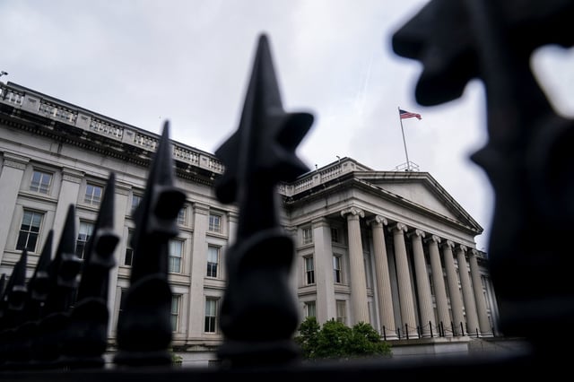 The Treasury Department building in Washington on June 26, 2021.