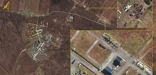 Image satellite d'Airbus Defence and Space diffusée le 18 octobre 2024 par le renseignement sud-coréen, montrant selon lui la base militaire russe de Khabarovsk où sont stationnés des soldats nord-coréens