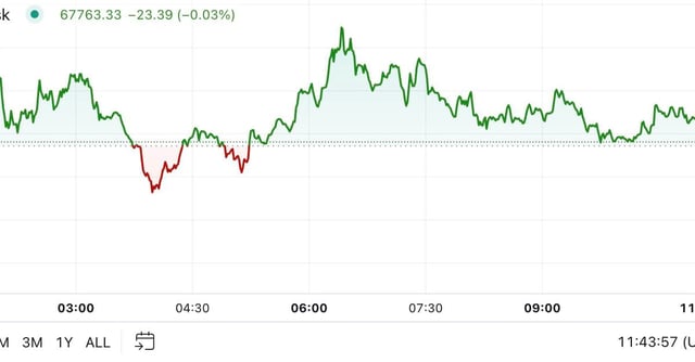 BTC price, FMA Oct. 18 2024 (CoinDesk)