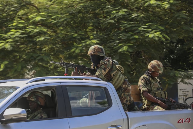 Soliders in Port au Prince Haiti