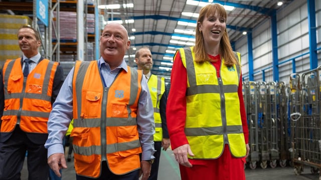 Angela Rayner at a logistics depot this month. She said her experience in the care industry meant the reforms felt personal