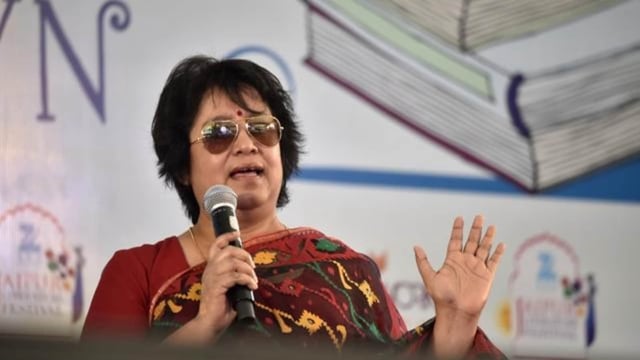 Taslima Nasreen at the Jaipur Literature FestIval in 2017. (Saumya Khandelwal/HT PHOTO)