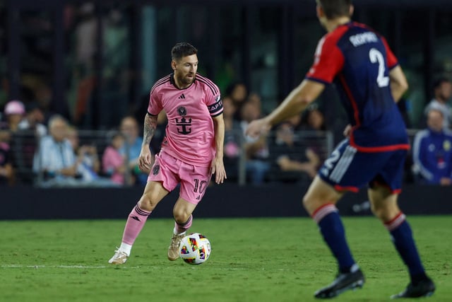 Inter Miami's Lionel Messi controls the ball during a match with the New England Revolution on Saturday.