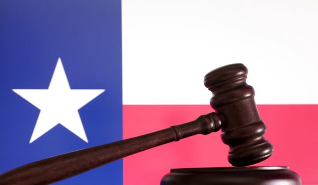 The flag of the U.S. state Texas is seen in this illustration taken, August 21, 2024. REUTERS/Dado Ruvic/Illustration/File Photo