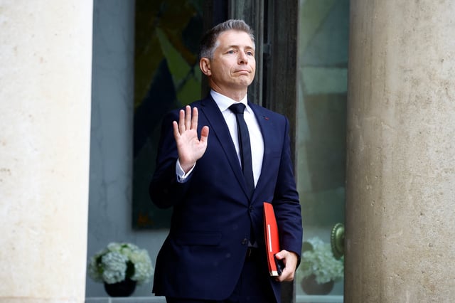 Newly-appointed French Minister of Sports, Youth and Community Life Gil Averous arrives to attend the first weekly cabinet of the new government at the Elysee Palace in Paris, France, September 23, 2024. REUTERS/Sarah Meyssonnier/File Photo