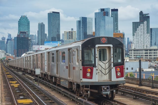The tracks of the 7 train in Corona, Queens. Police say two teen girls fell from atop a 7 train Sunday night, and one died at the scene.