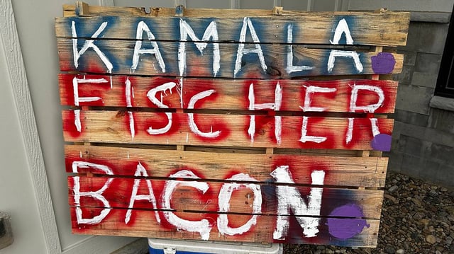 David Mastio’s handmade yard sign stumps for the presidential candidate whose views he loathes — and who will get his vote anyway.
