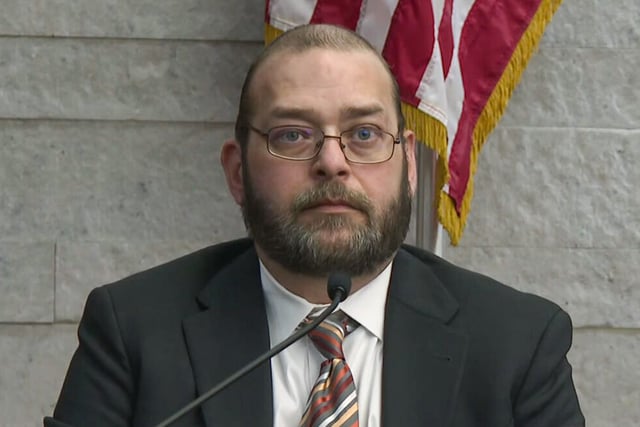 Adam Coy testifies in court on Oct. 28, 2024.