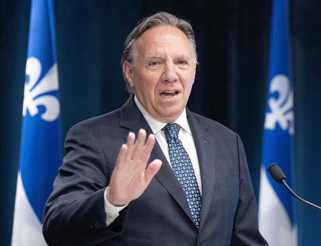Quebec Premier Francois Legault announces changes to Quebec's immigration policies during a news conference in Montreal, Tuesday, Aug. 20, 2024. THE CANADIAN PRESS/Ryan Remiorz