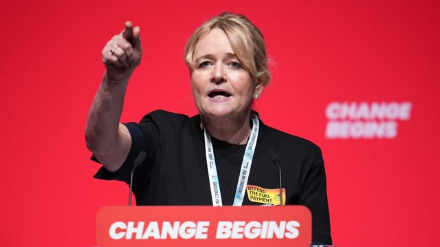 Sharon Graham, Unite’s general secretary, spoke at the Labour Party conference in September