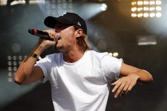 Le rappeur Nekfeu lors du «Fnac Live Music Festival» à Paris en juillet 2015. 