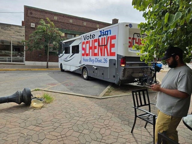 Jim Schenke, GOP candidate for the Indiana House 26th District seat, backed over a lamp post Saturday in the 200 block of South Street in West Lafayette, according to police and Schenke's statement. He then left the scene, for which he was cited, according to police.