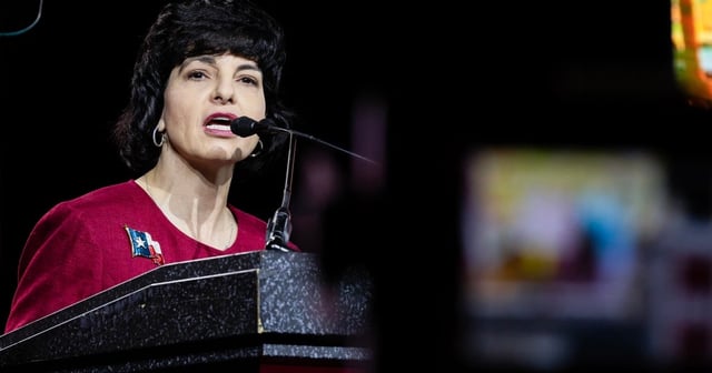 Christi Craddick, chair of the Texas Railroad Commission, speaks to delegates at the 2024 Texas GOP Convention in San Antonio on May 25, 2024.