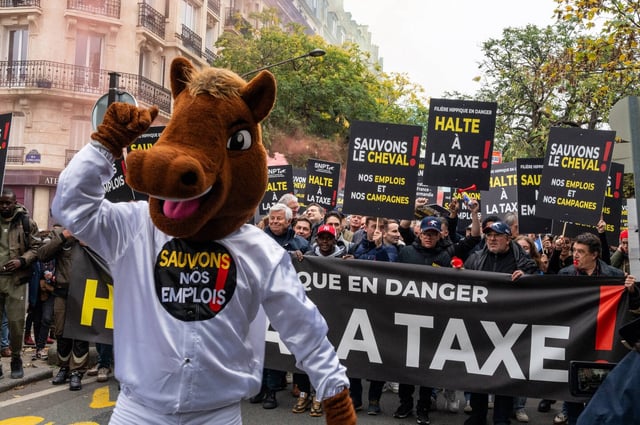 Dans la manifestation de la filière hippique, ce jeudi à Paris.
