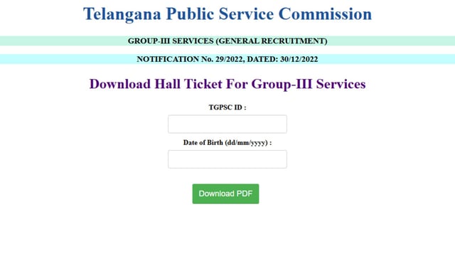 TSPSC group 3 hall ticket released at tspsc.gov.in, direct link 