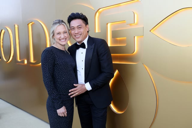 Kristin Hodge and Jon M. Chu attend Gold Gala 2024 at The Music Center on May 11, 2024 in Los Angeles, California.