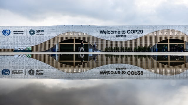 L’entrée de la COP29, à Bakou, en Azerbaïdjan. 