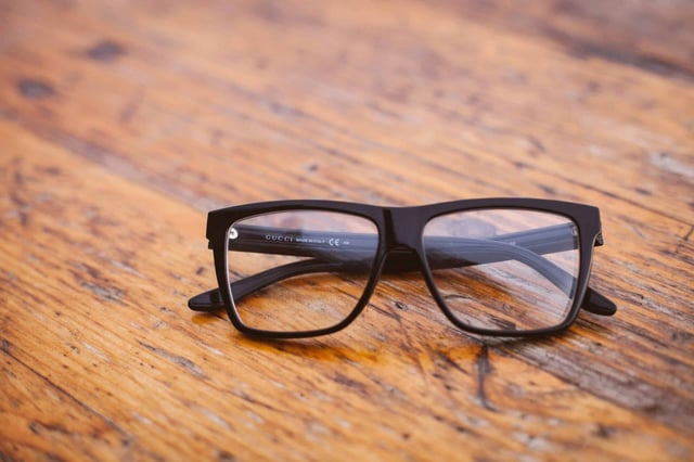 eyeglasses on table
