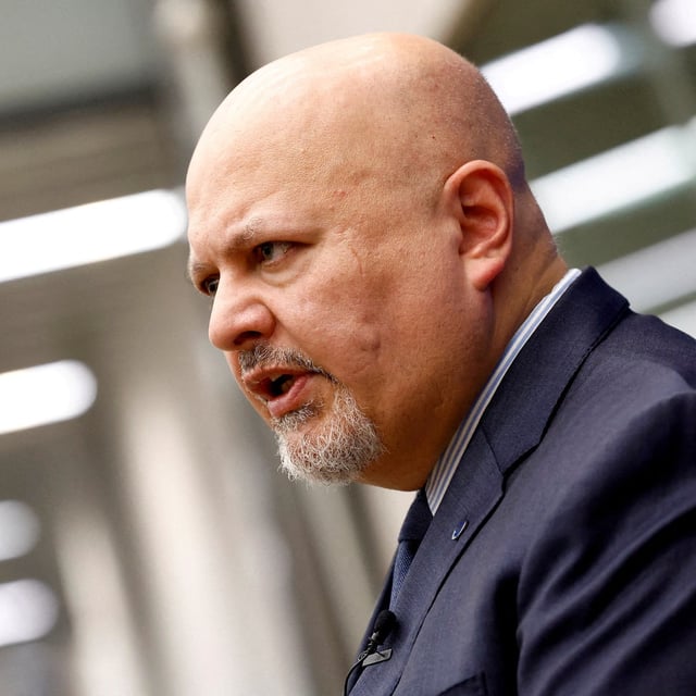 FILE PHOTO: International Criminal Court Prosecutor Karim Khan speaks during an interview with Reuters in The Hague, Netherlands February 12, 2024. REUTERS/Piroschka van de Wouw/File Photo/File Photo