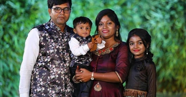 Jagdish and Vaishaliben Patel, with Dharmik, 3, and Vihangi, 11.